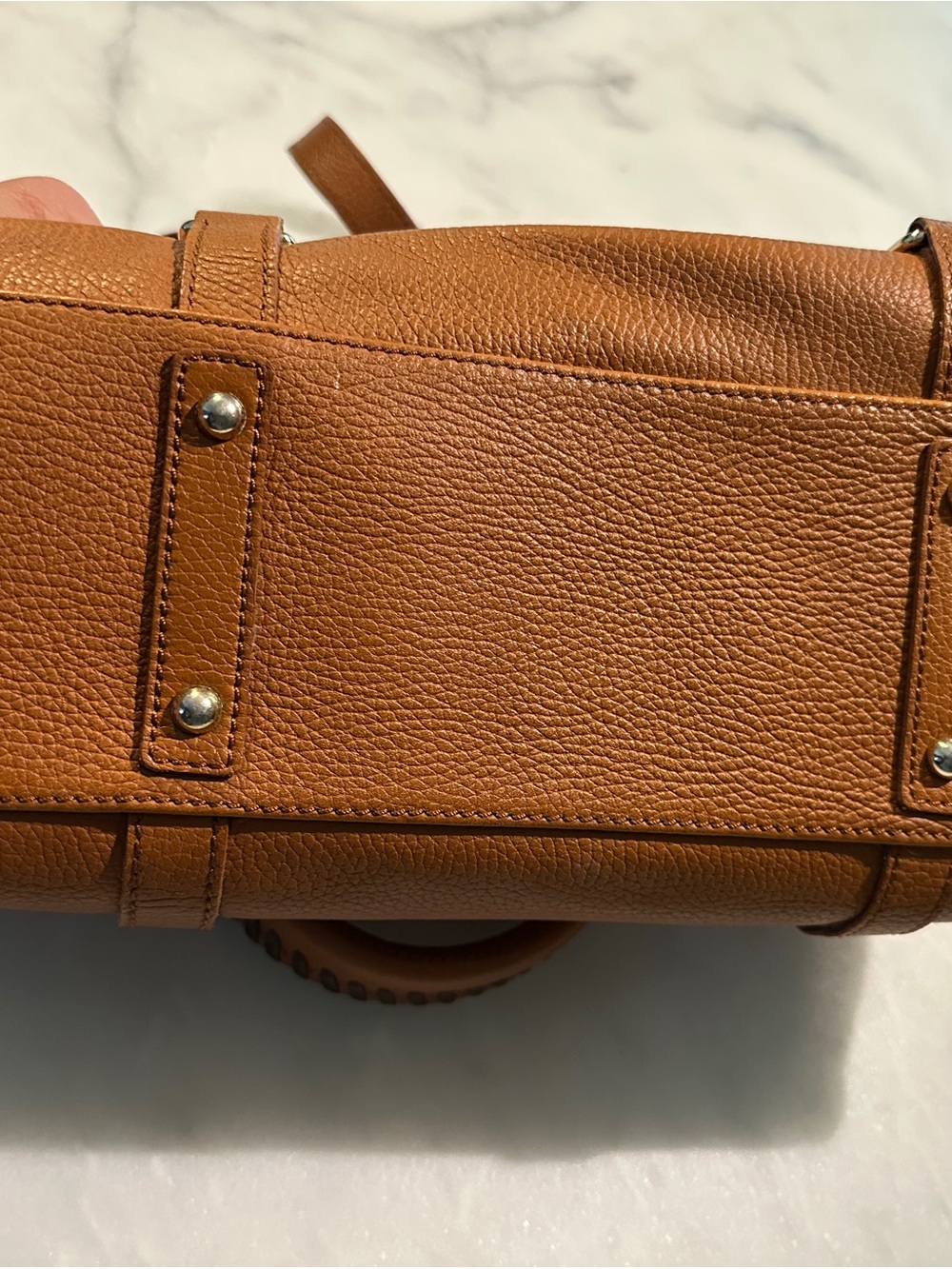 Dooney & Bourke AWL British Tan Leather Satchel - Picture 9 of 12
